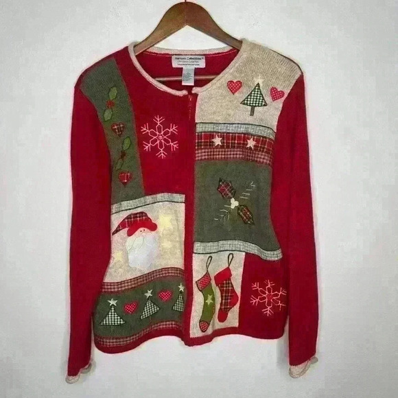 VNTG Heirloom Collectibles Christmas Collection Sweater Sz L - Picture 1 of 8